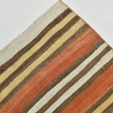 2x12 Warm Earth Tones Striped Lon Kilim Runner Rug, 65x366 Cm
