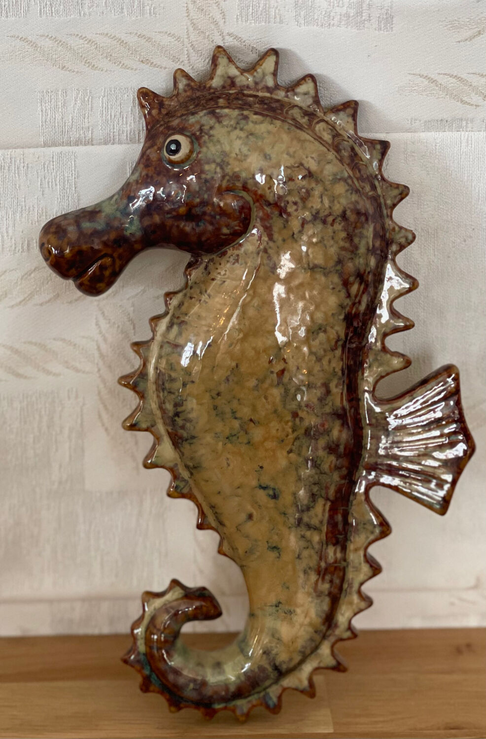 Ceramic wall seahorse