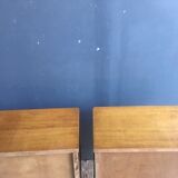 Pair of vintage bedside tables compass feet