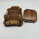 Vintage butter dish in wood, glass and bamboo – 1960s