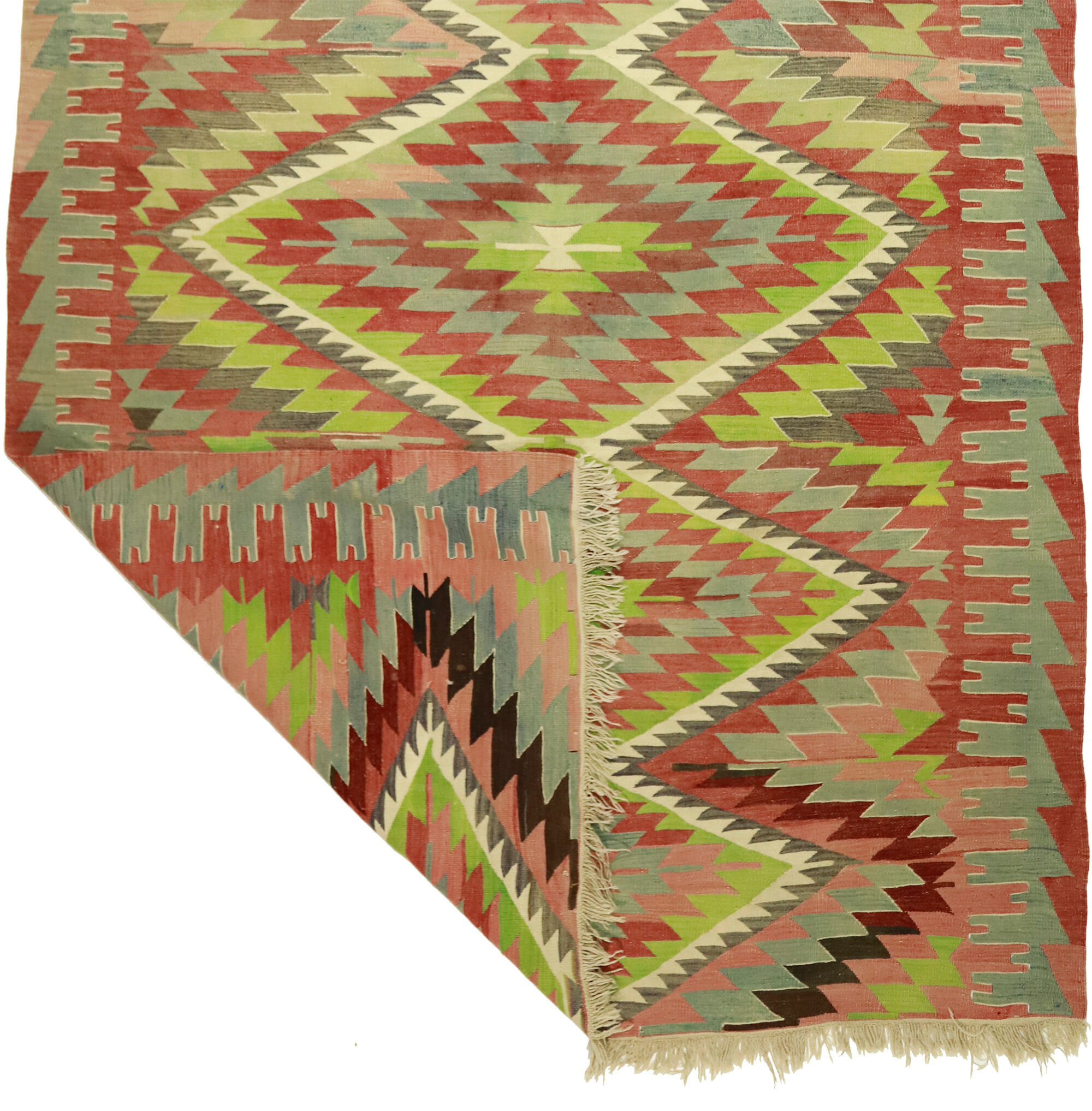 Area kilim rug ,vintage wool turkish handknotted kilim, 314 cmx 185 cm rug