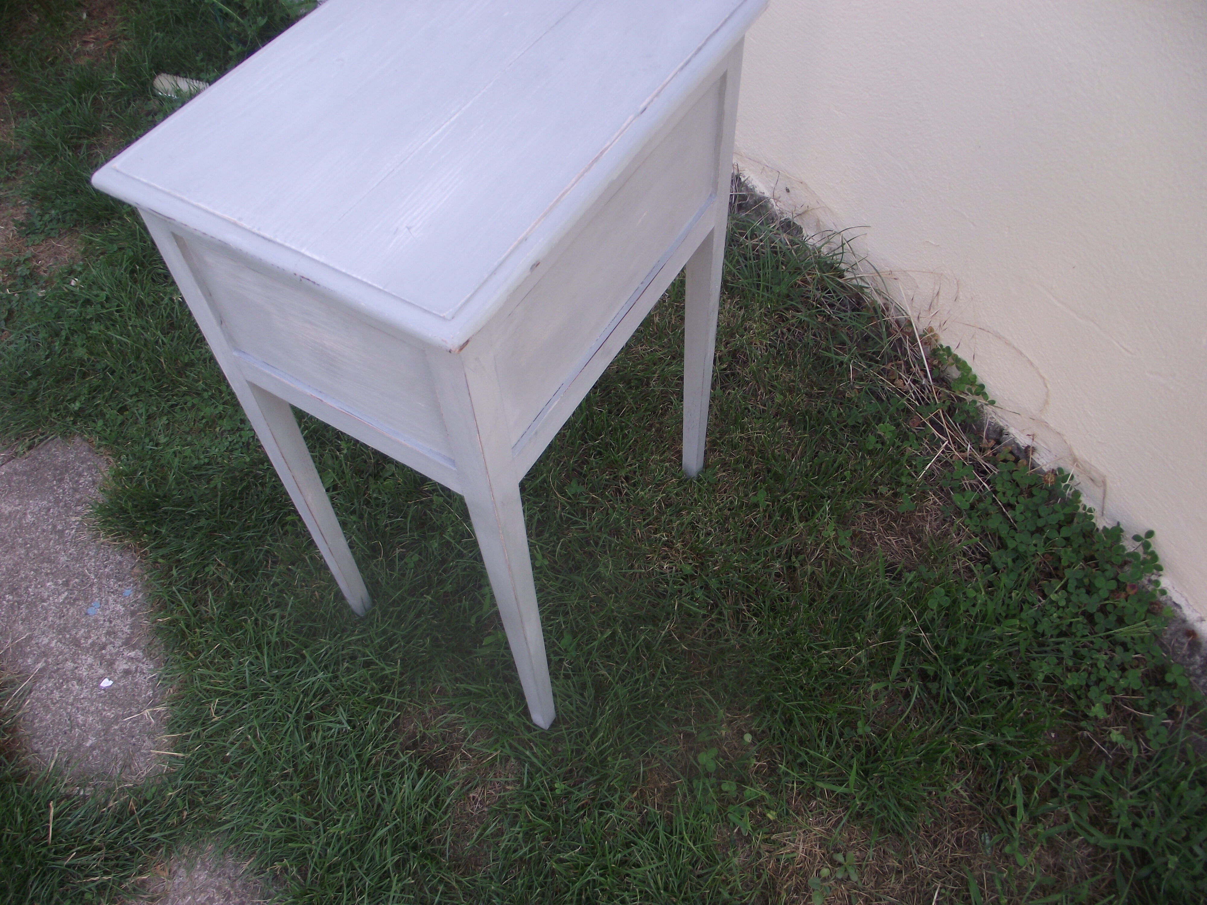 Old painted bedside shabby chic louis XVI style