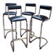 Chaise tabouret de bar chrome 1980