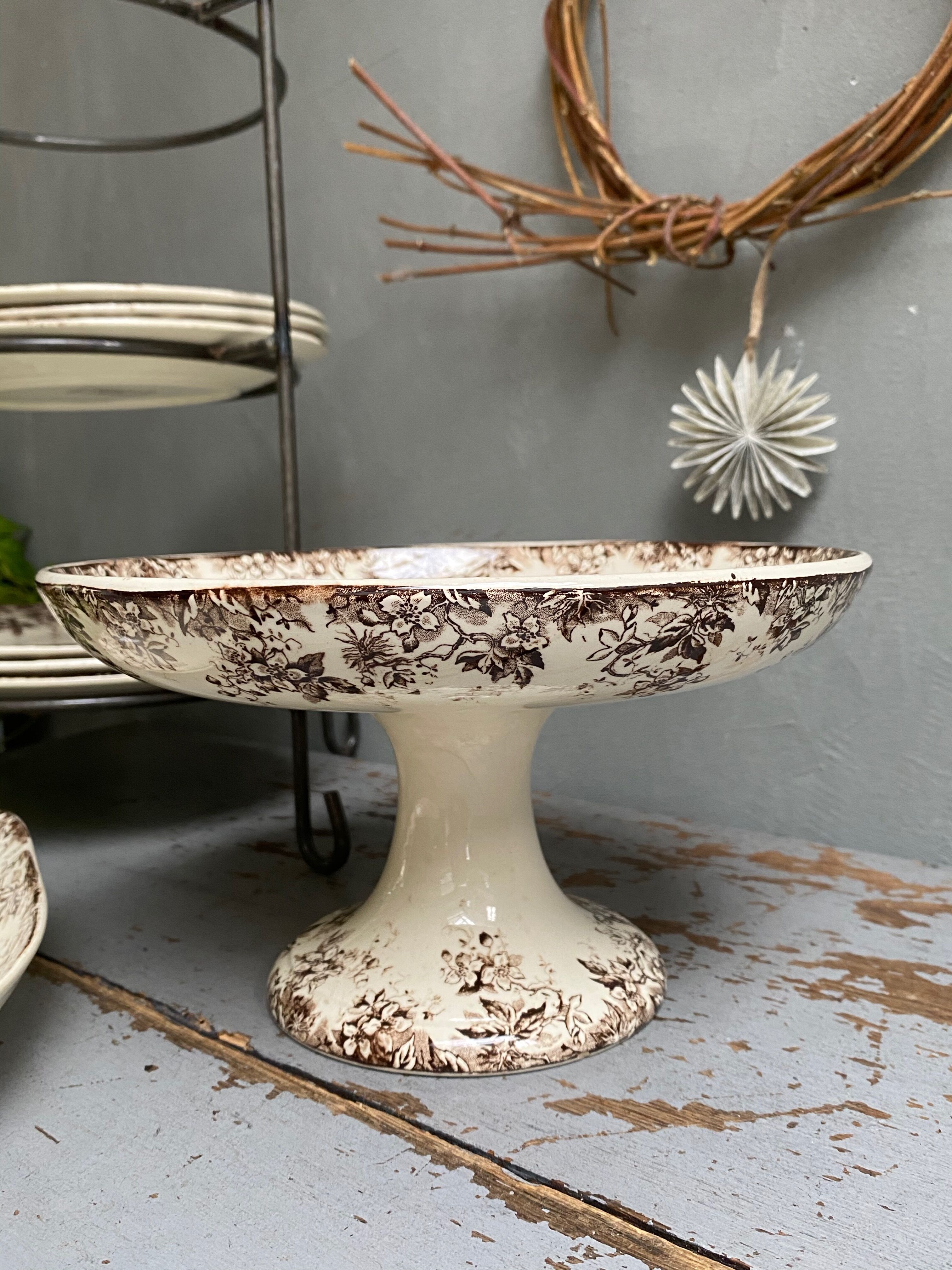 Compotier and ravier earthenware of Sarreguemines