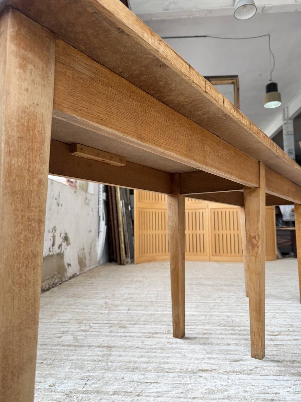 Oak and pine farmhouse console table