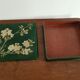 Old green lacquer box floral decoration