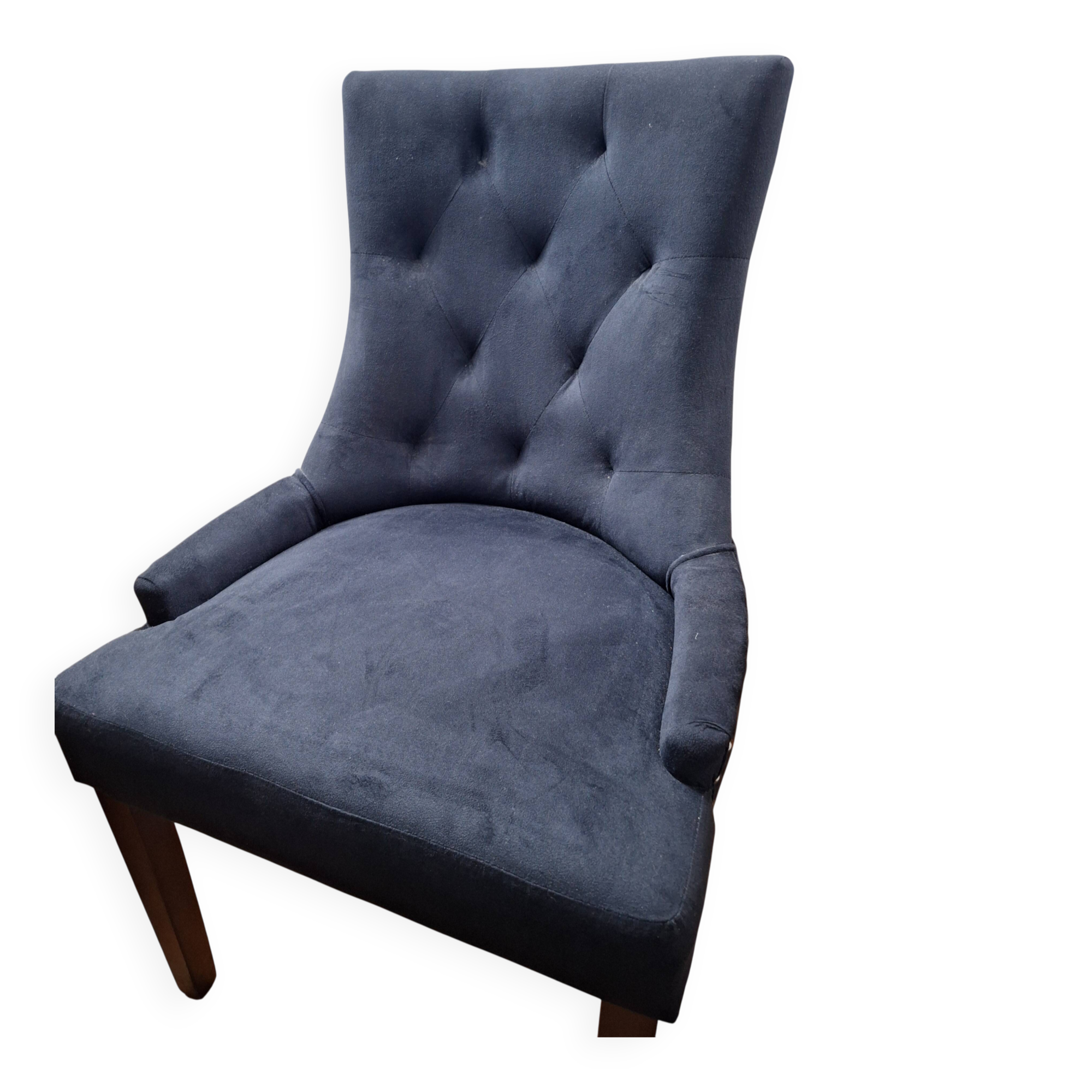 fauteuil capitonné velours noir design