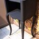 1930 bedside table, repainted wood in black with a golden rose motif.