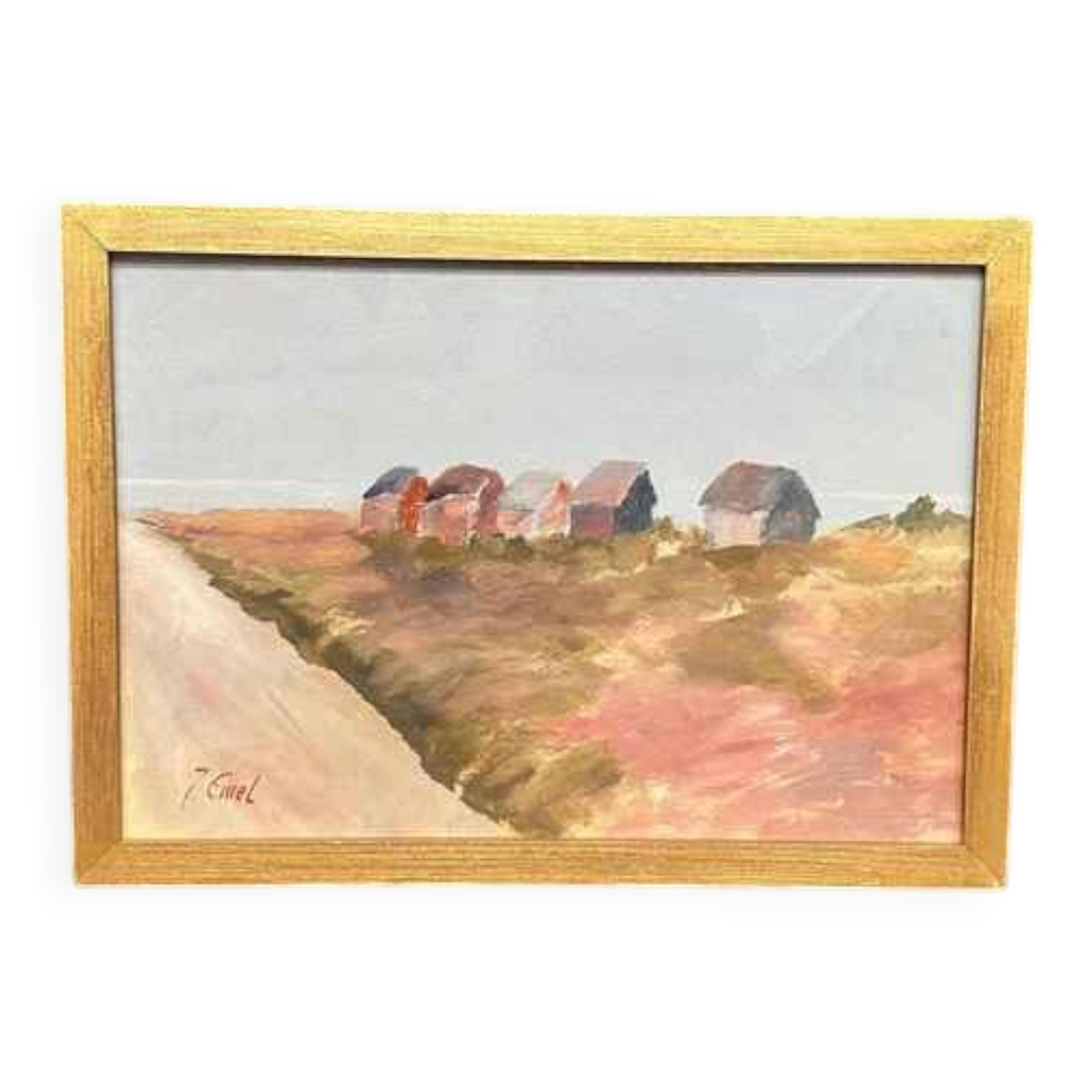 Original Swedish Oil on Panel – “Landskap”by J. Emel – Signed – Vintage