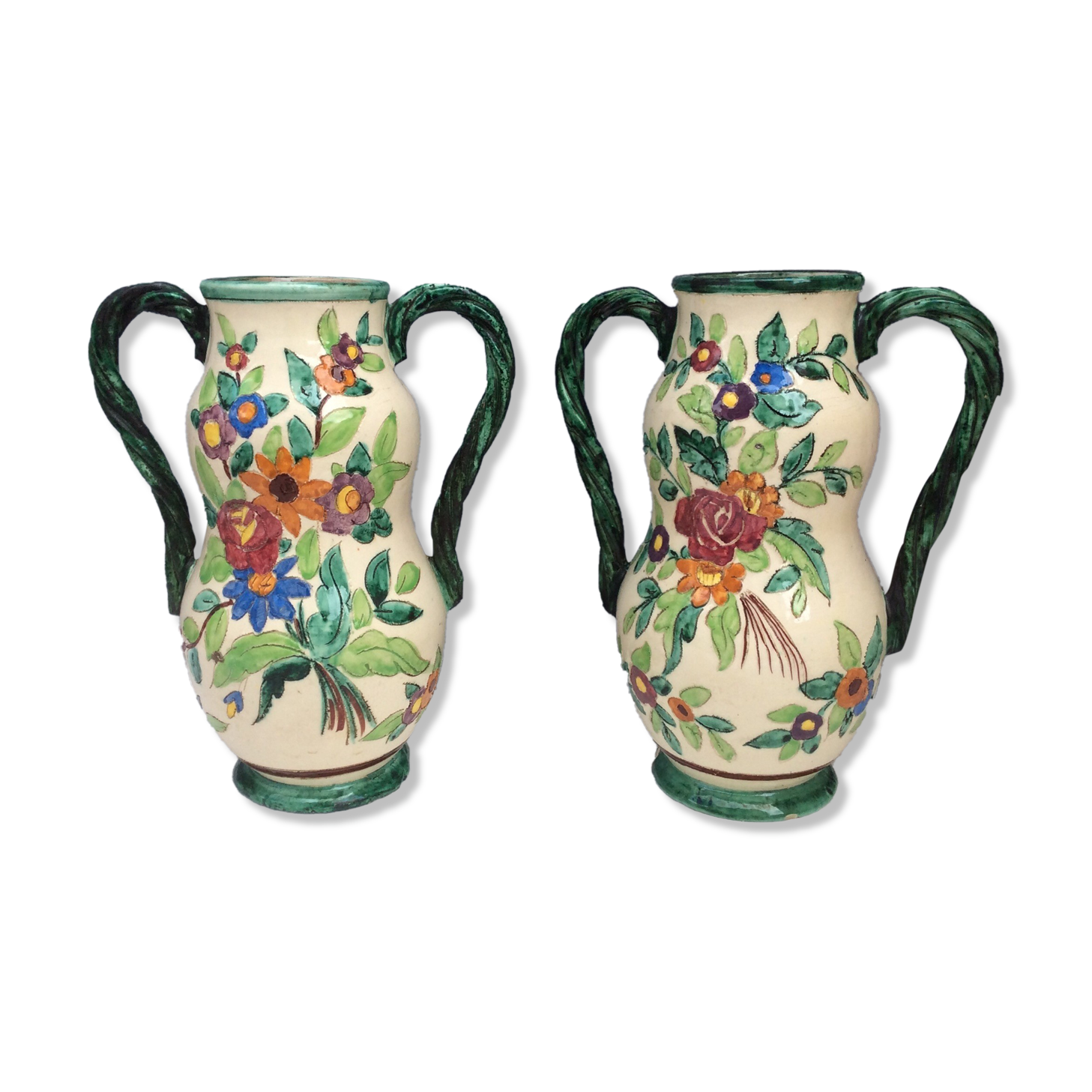 Pair of Cerart Monaco ceramic vases, 60s