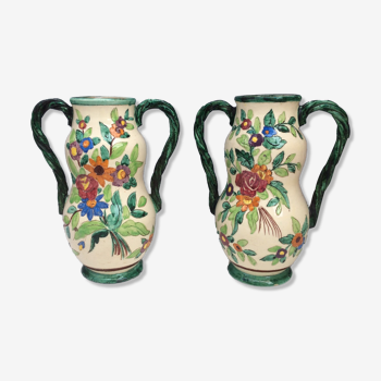 Pair of Cerart Monaco ceramic vases, 60s