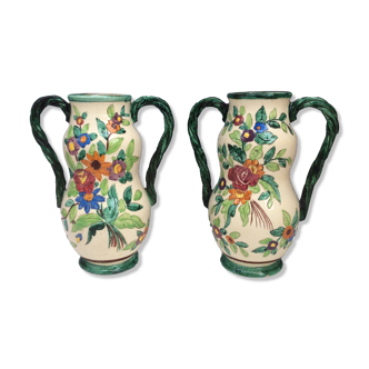 Pair of Cerart Monaco ceramic vases, 60s