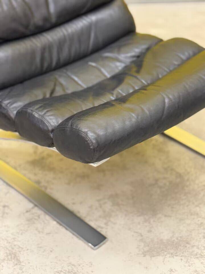 COR "Sinus" Cantilever Lounge Chair – Black Leather & Steel (1976)