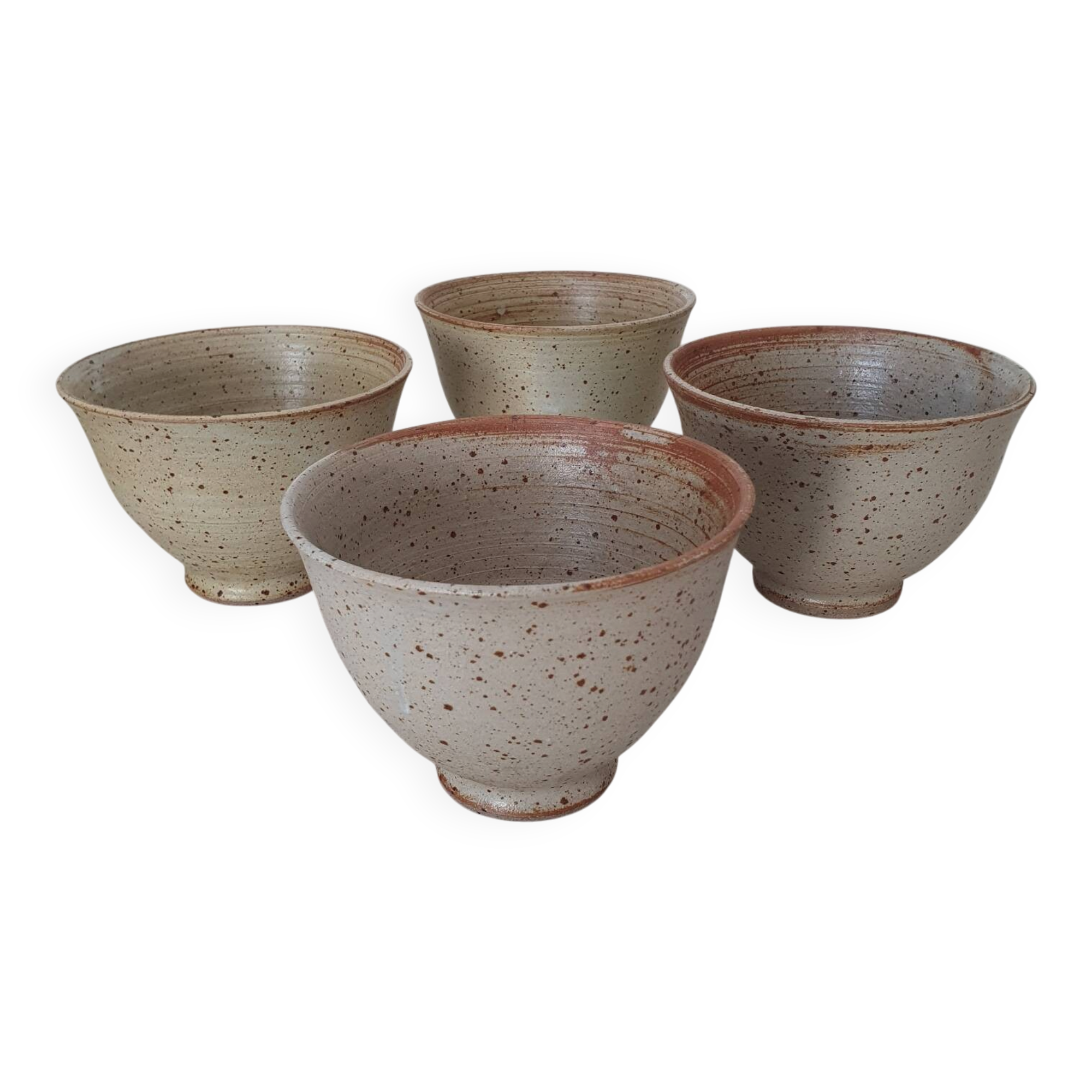 4 large bowls in pyrite stoneware