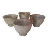 4 large bowls in pyrite stoneware