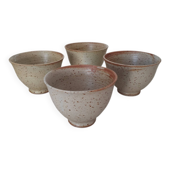 4 large bowls in pyrite stoneware