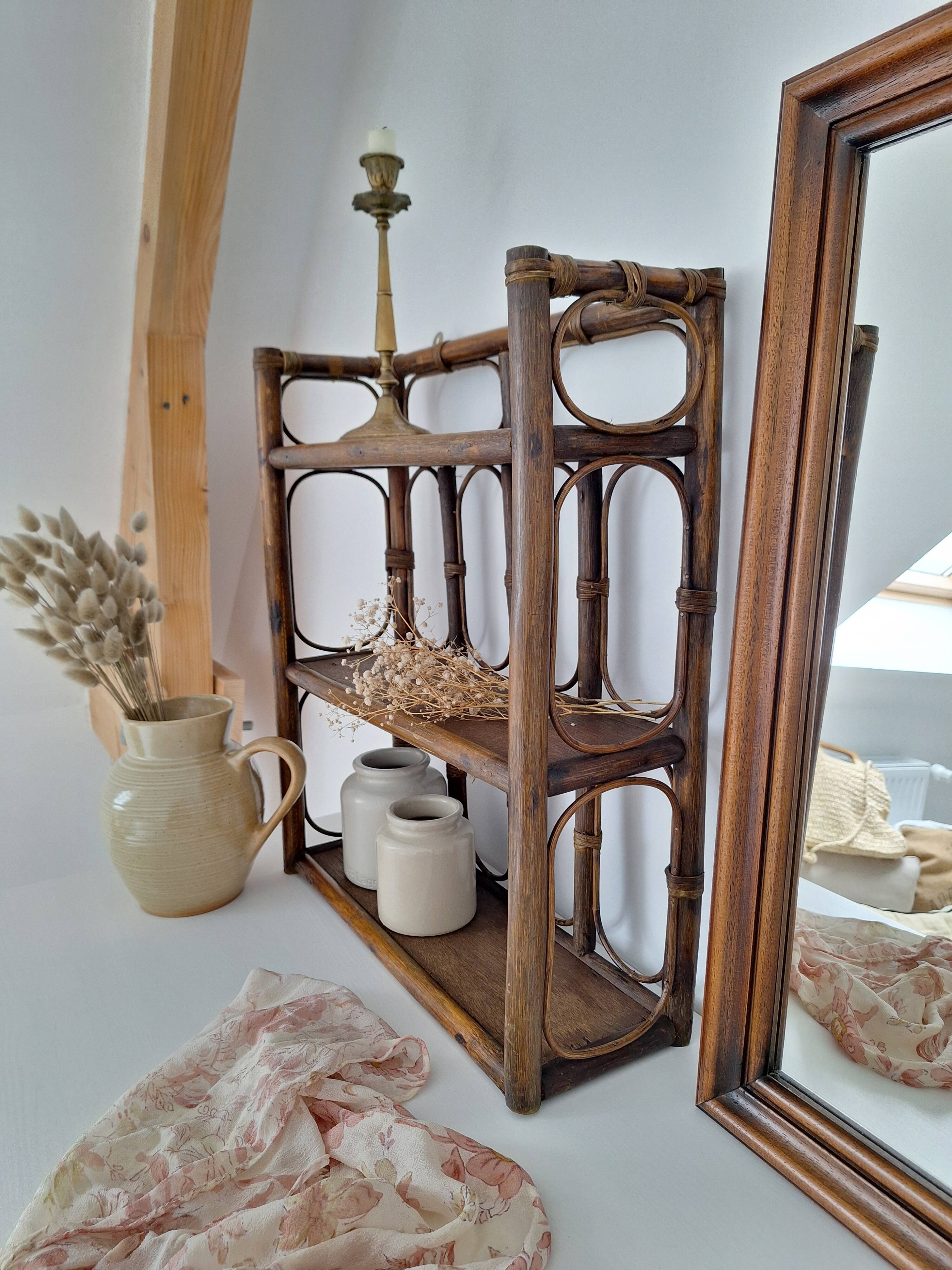 Vintage rattan shelf