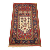 Tapis Ladik ancien en coton et laine, Turquie, 92 x 48 In