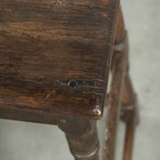 Tabouret en chêne anglais ancien / tabouret à joints du XVIIIe siècle
