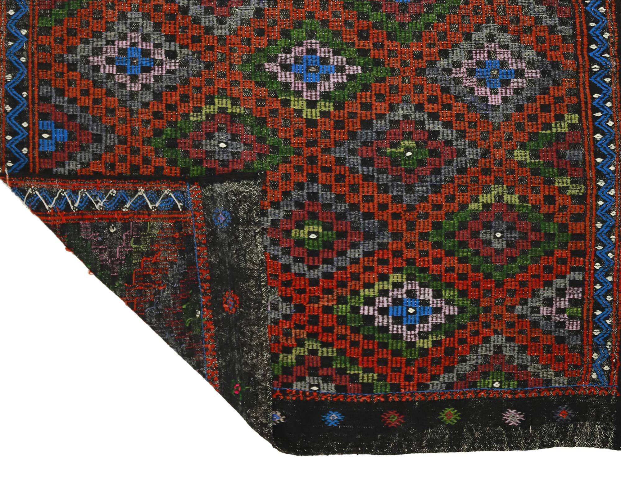 Turkish Kilim Yoruk Vintage 218x283 cm Geometric Multicoloured