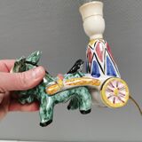 Unique "donkey" table lamp in ceramic with a harlequin pattern, Italy 1970s