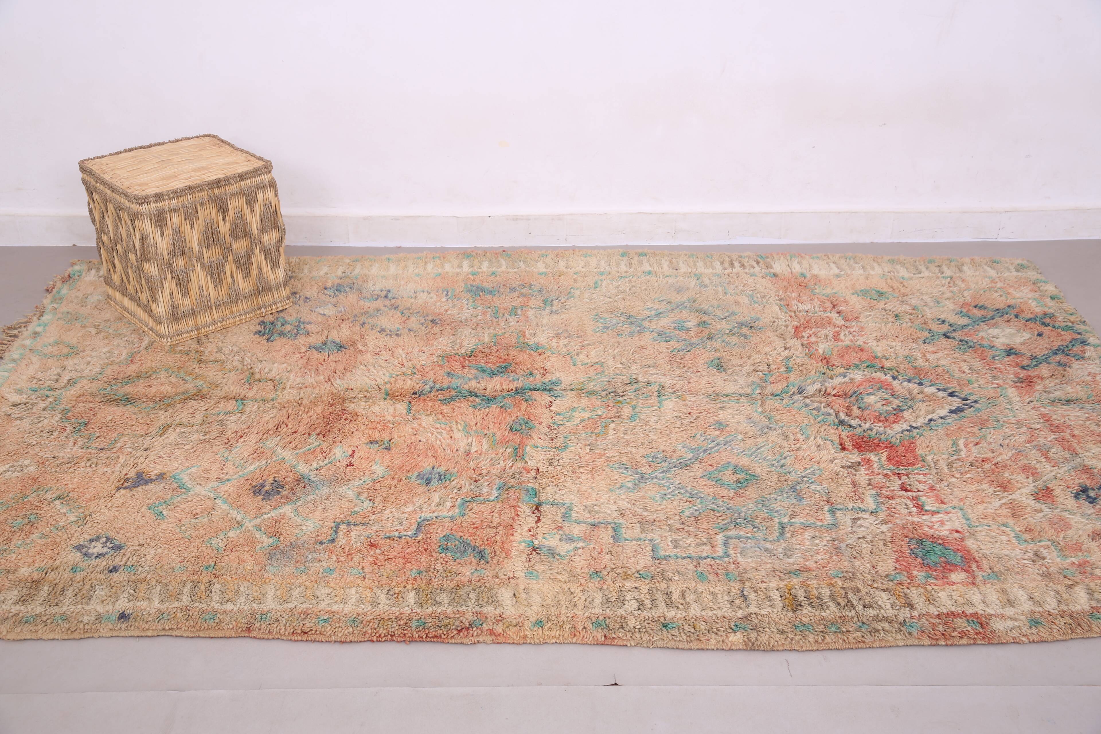 Peach Vintage Moroccan Rug 178 x 271 cm - Berber Wool Rug - Handmade Rug