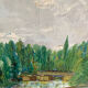 Oil painting on panel The bridge of Créteil signed H.Jaquemart nineteenth century