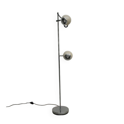 Lampadaire vintage italienne – 2 spots crème – style Reggiani années 70