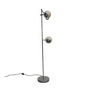Lampadaire vintage italienne – 2 spots crème – style Reggiani années 70