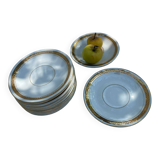 Porcelain set of small plates golden Limoges France