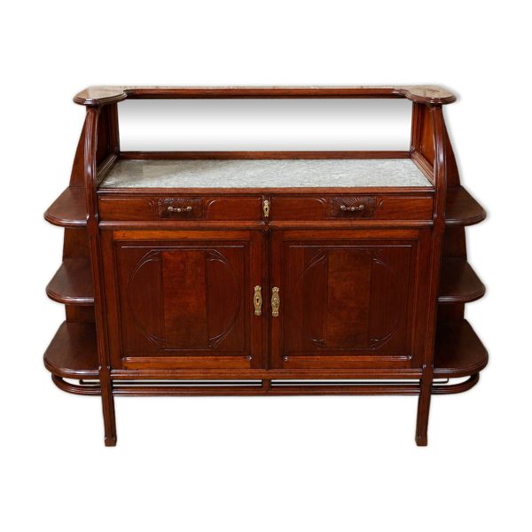 Important buffet desserte Art Nouveau – Mercier Frères Paris – Acajou