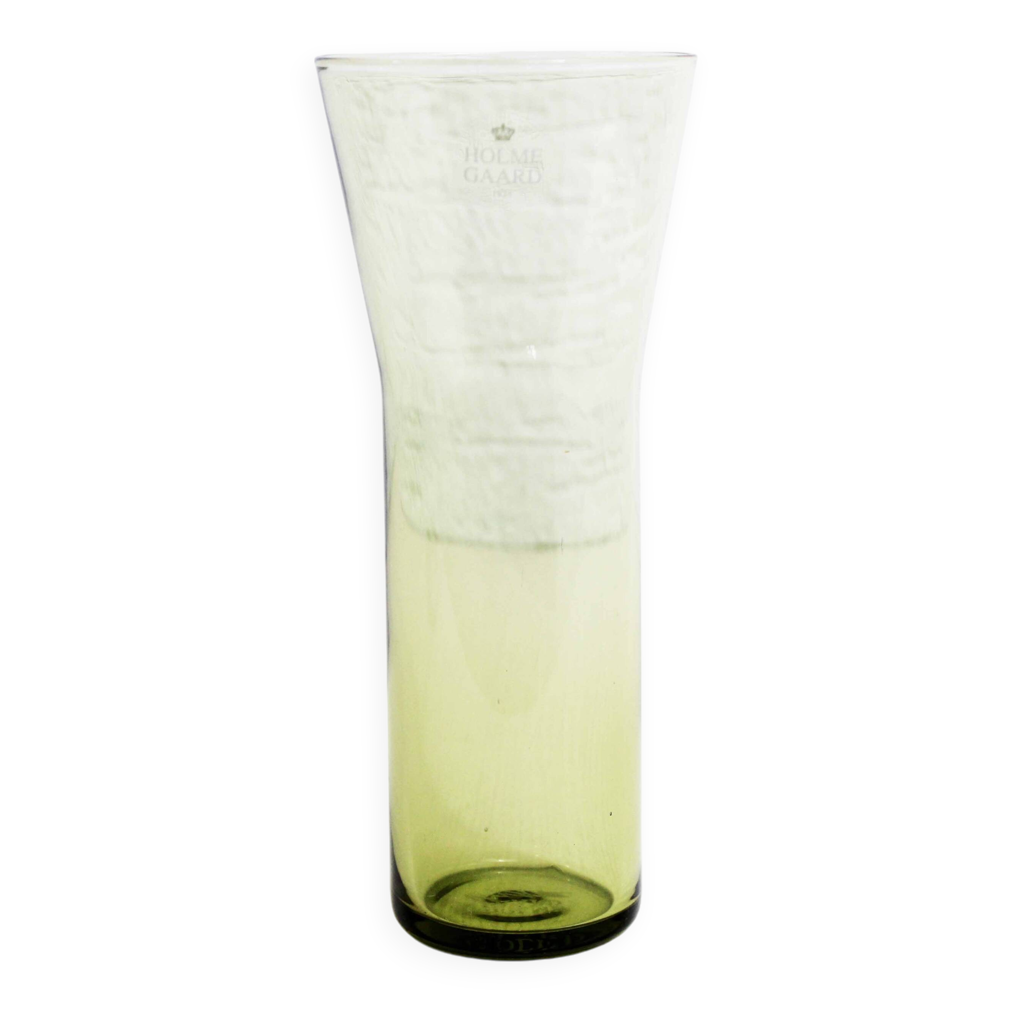 Scandinavian yellow glass vase Holmegaard
