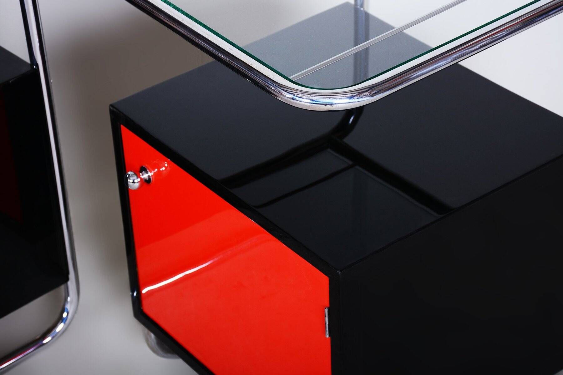 Bauhaus Bedside Tables attributed to Vichr & Spol, 1930s, Set of 2
