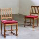 Vintage 1940s/50s Solid Oak Danish Farmhouse Chairs, Baroque style set of 4