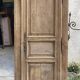 Eighteenth-century Parisian armoire with one bonnetière door in raw wood.