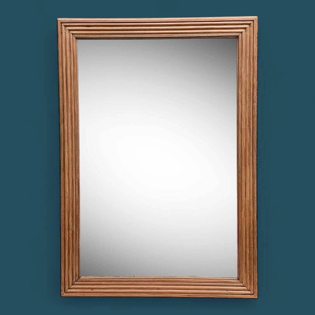 1940 beveled mirror solid raw oak 74x104
