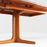 Vintage Glostrup Danish oval extendable dining table solid teak 1960s