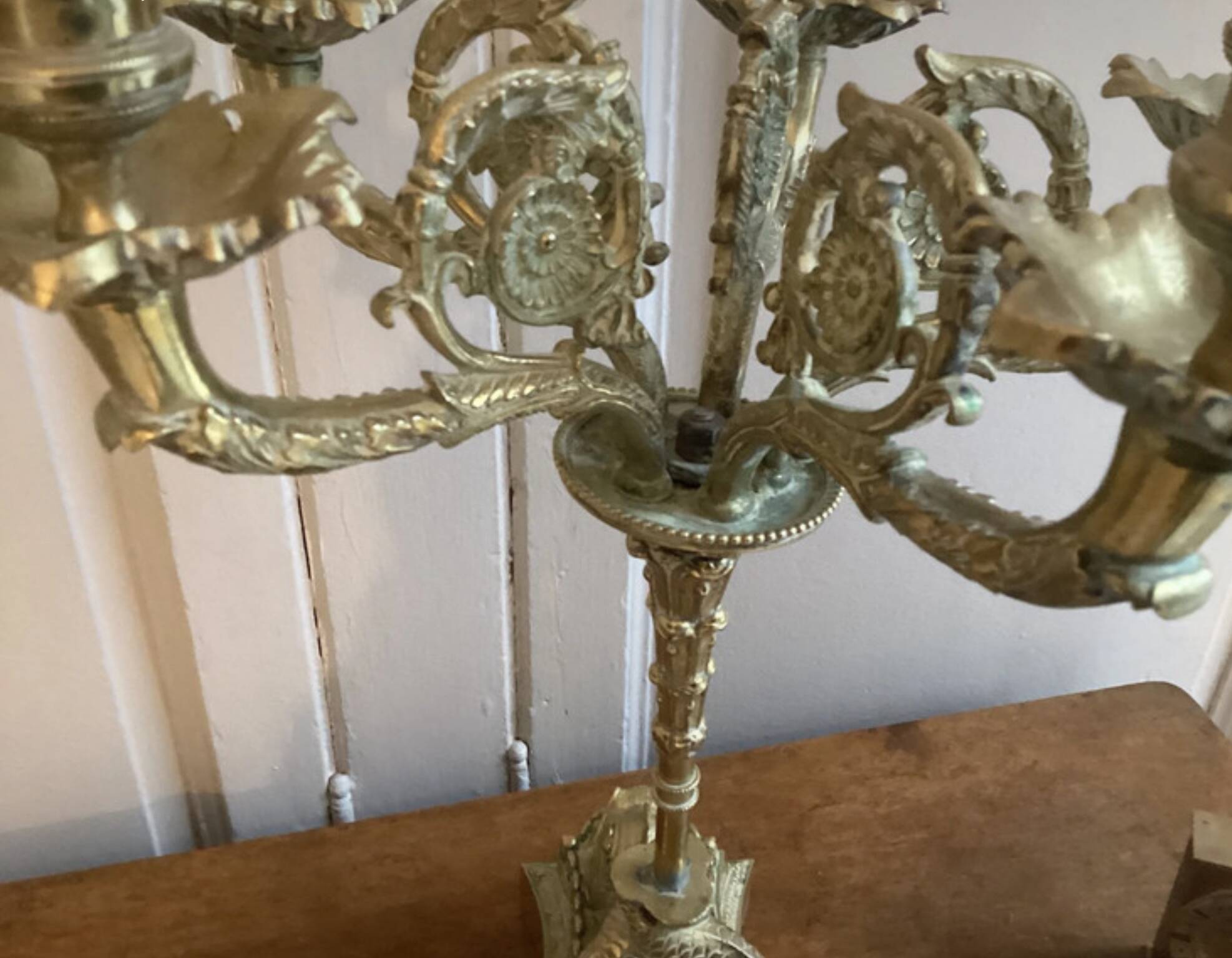 XL gilded bronze chandelier from the Restoration period