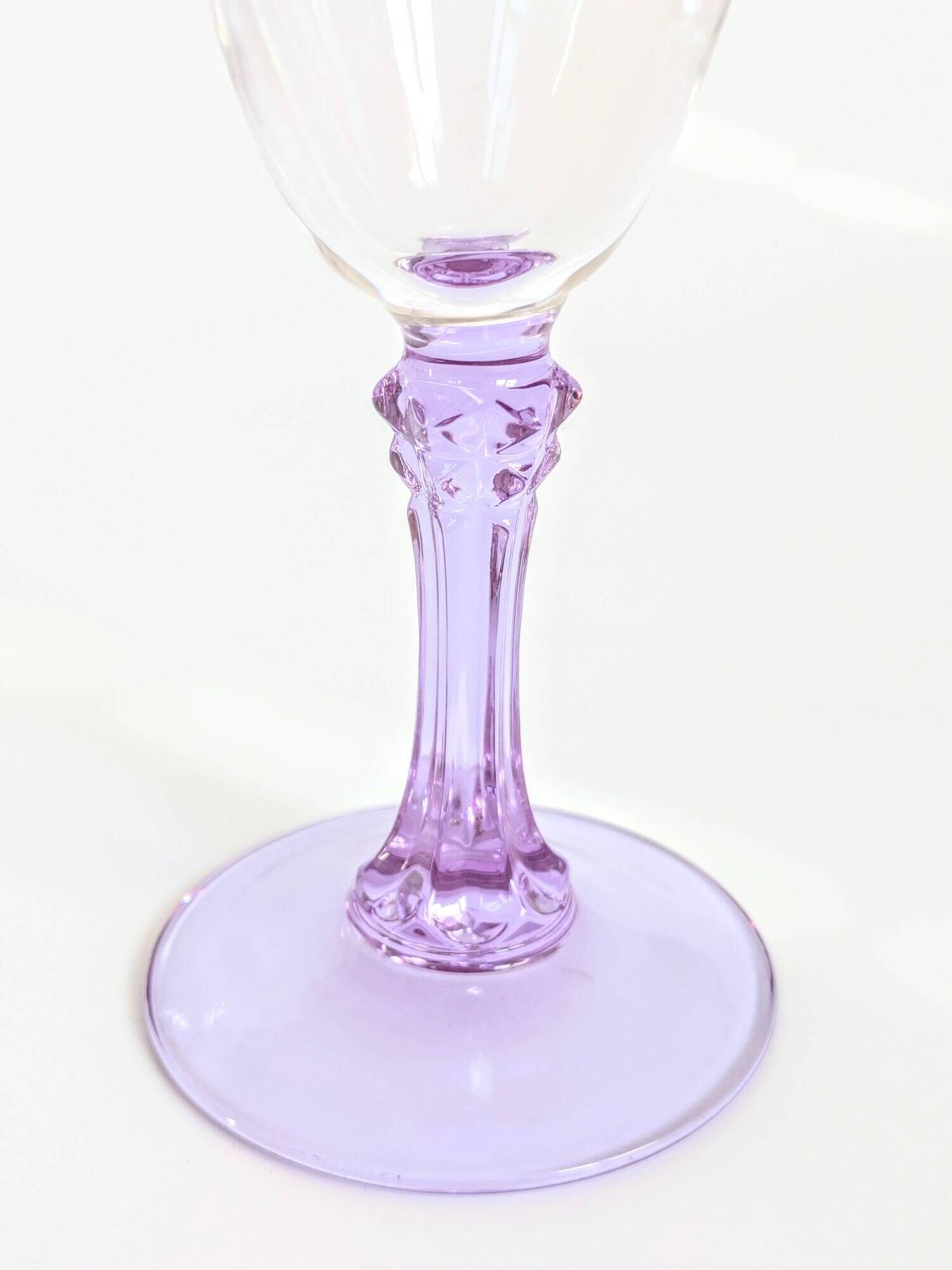 Lot de 4 flûtes Crystal d'Arques vintage en verre alexandrite