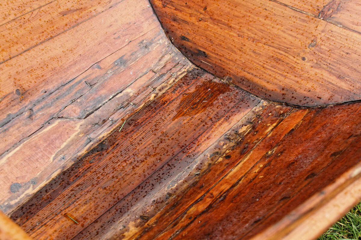 Ancient Picardy boat in solid wood