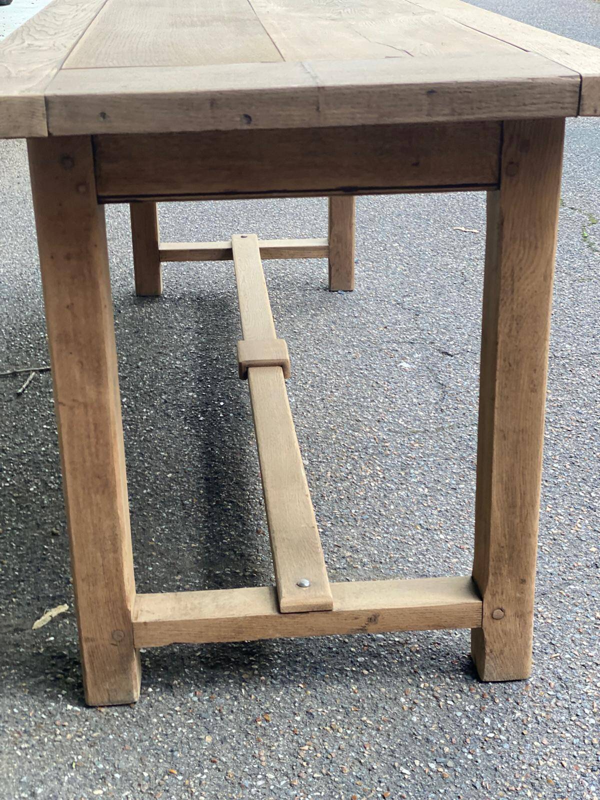 18th century farmhouse dining table renovated in solid oak 200cm