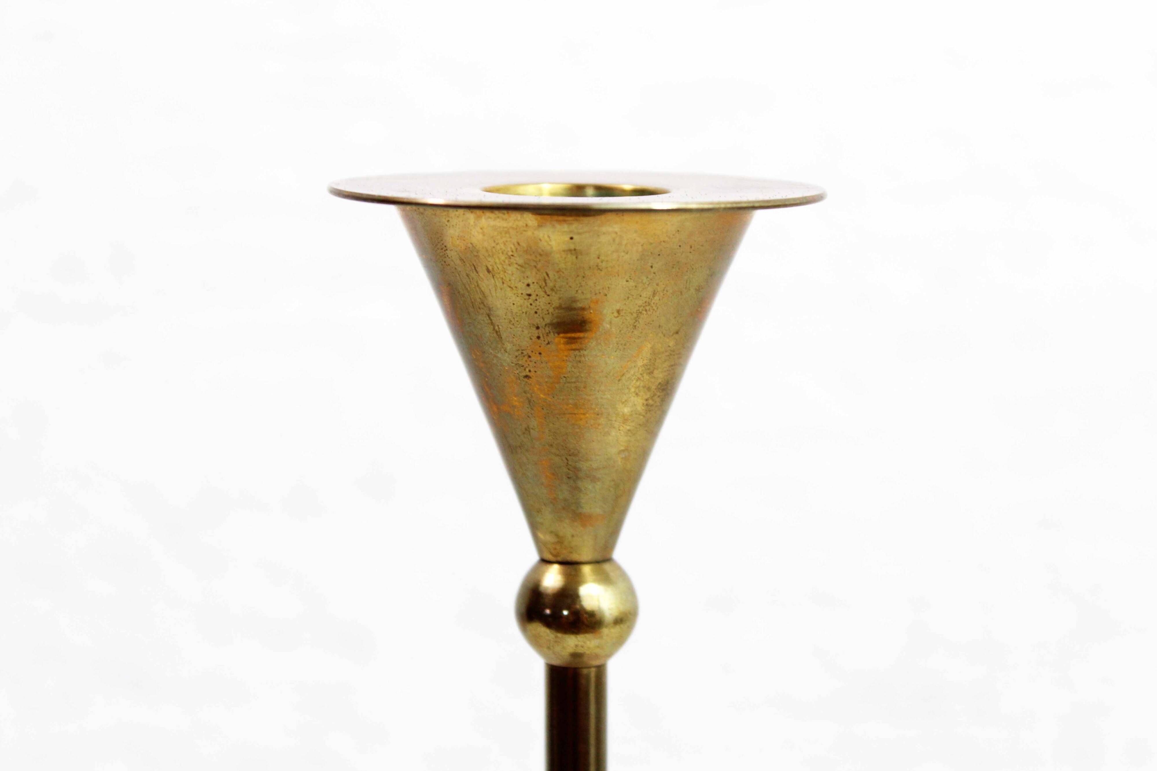 Scandinavian brass candle holder