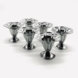 Six stainless steel dessert bowls