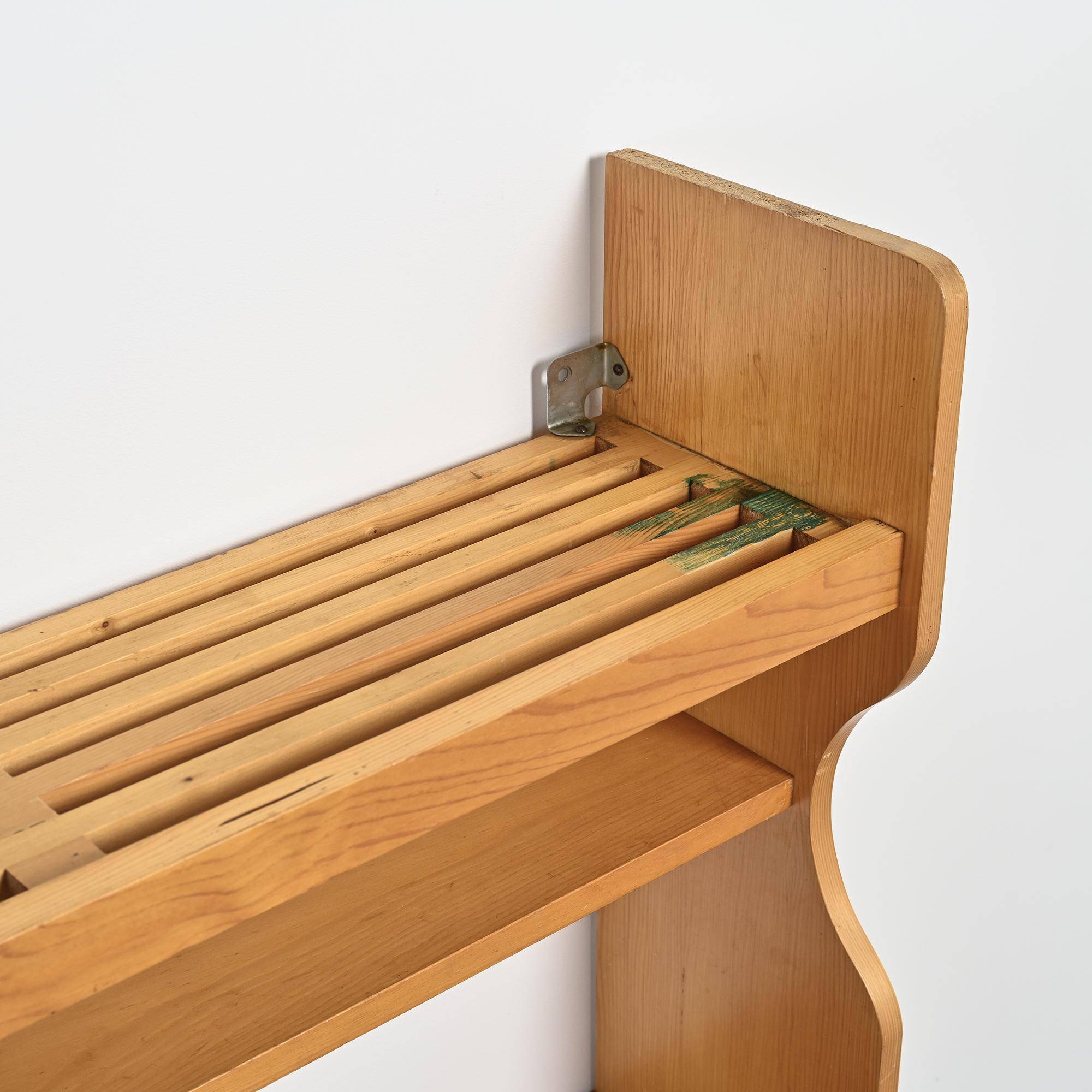 Pine wall-mounted sideboard, Les Arcs 1800, circa 1970