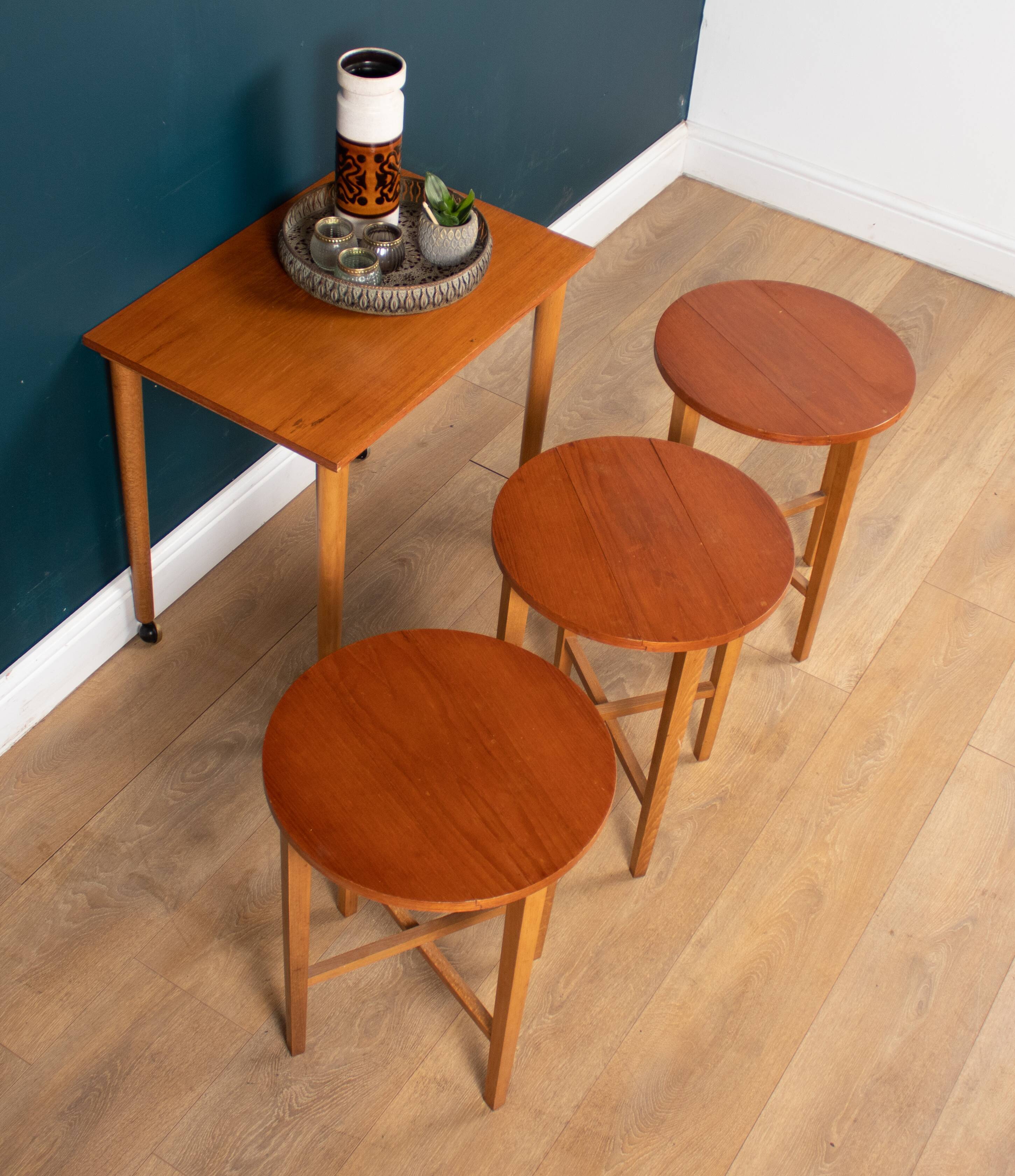 Retro 1960s Poul Hundevad Teak Nest of Three Coffee Nesting Tables