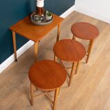 Retro 1960s Poul Hundevad Teak Nest of Three Coffee Nesting Tables