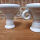 2 handmade ceramic candle holders