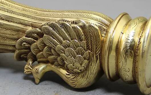 Antique Brass Peacock Vase, Home Decor, Modern Living Room Accent