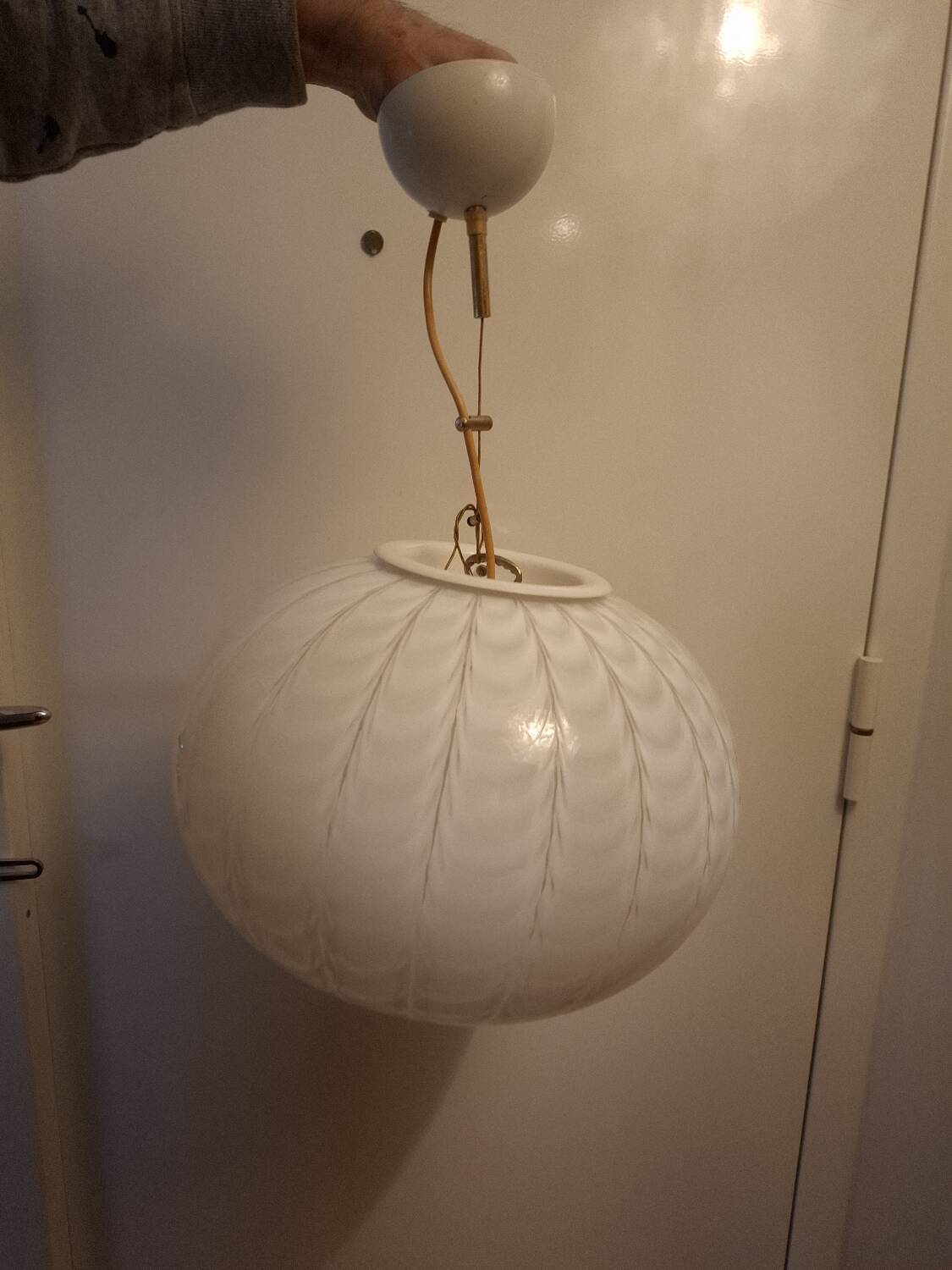 Vintage 70'S pendant light by Fabbian for Mazzega, Italy