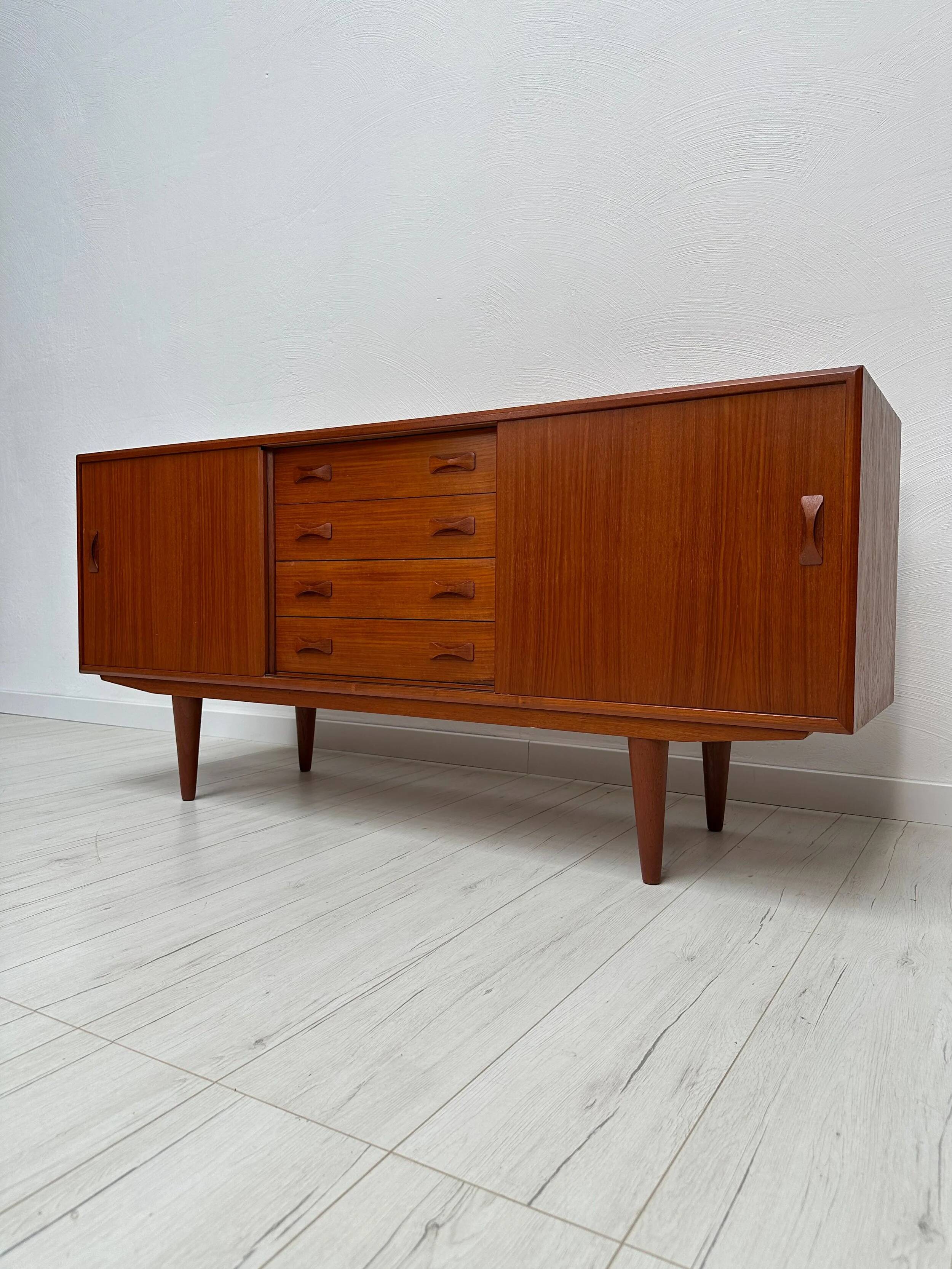 1960s Vintage Danish Mid-Century Teak Sideboard by Clausen & Søn